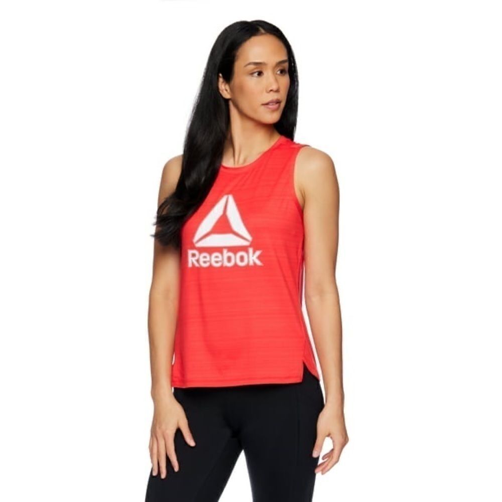 Nwt Reebok Women's Essence Graphic Tank With Mesh Panel SZ XL